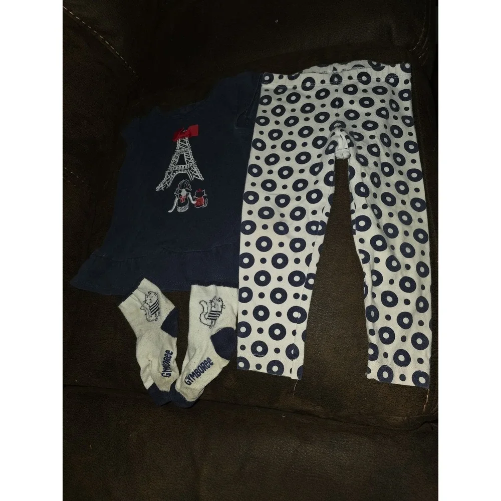 Gymboree parisian afternoon top leggings socks size 18 24 months